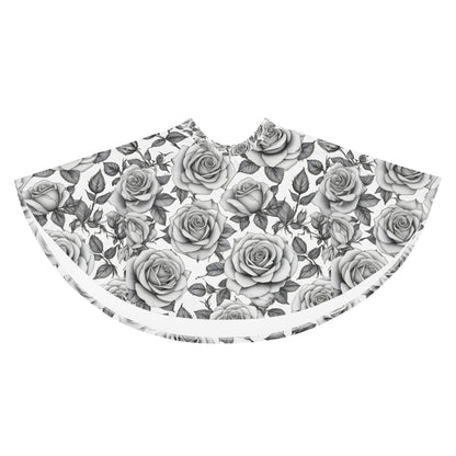 Black and White Roses Tattoo Style Skirt