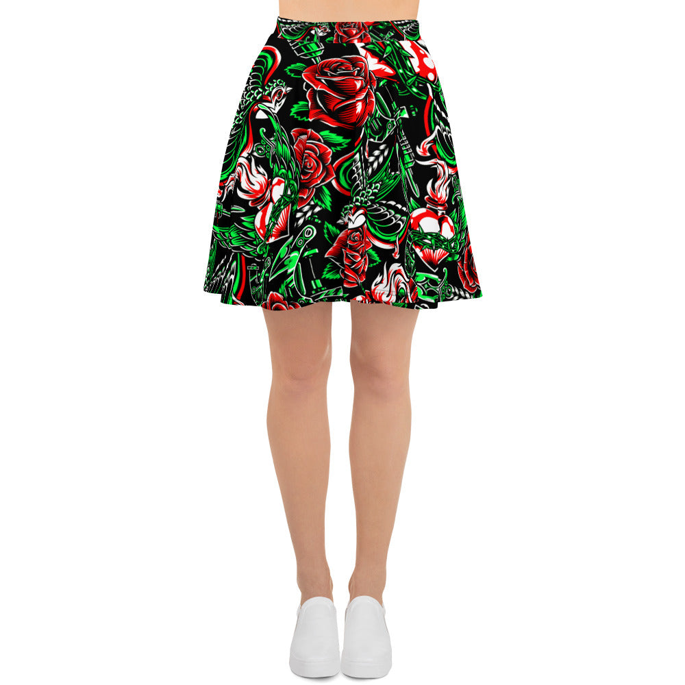 Rose and Bird Floral Skirt