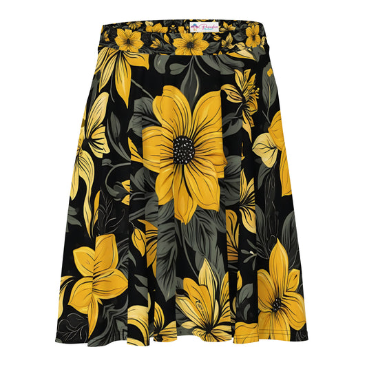 Black and Yellow Floral Skirt