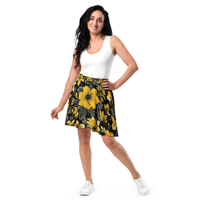 Black and Yellow Floral Skirt