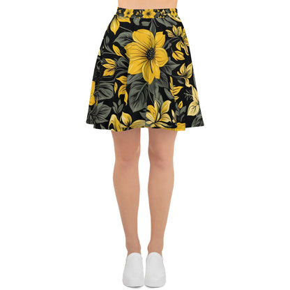 Black and Yellow Floral Skirt