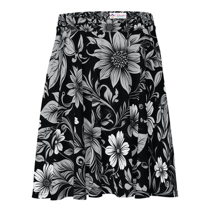 Black and White Floral Skirt