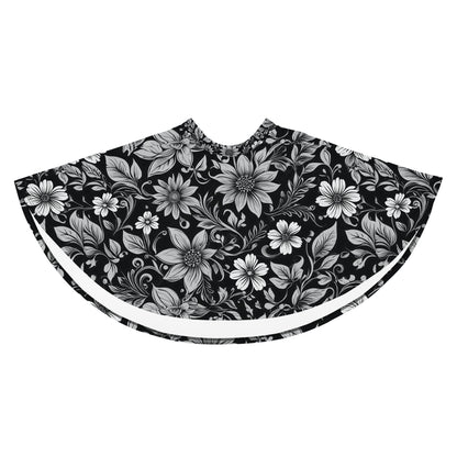 Black and White Floral Skirt