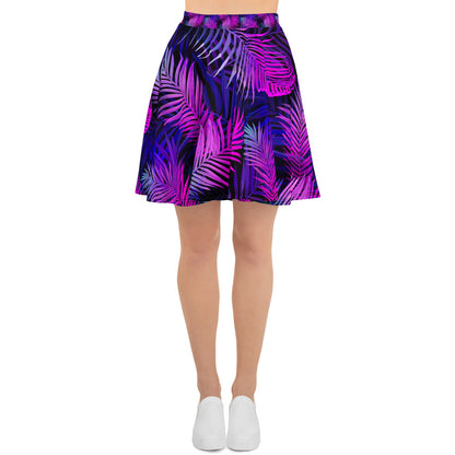 Purple Tropical Floral Skirt