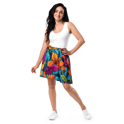 Colorful Flowers Floral Skirt