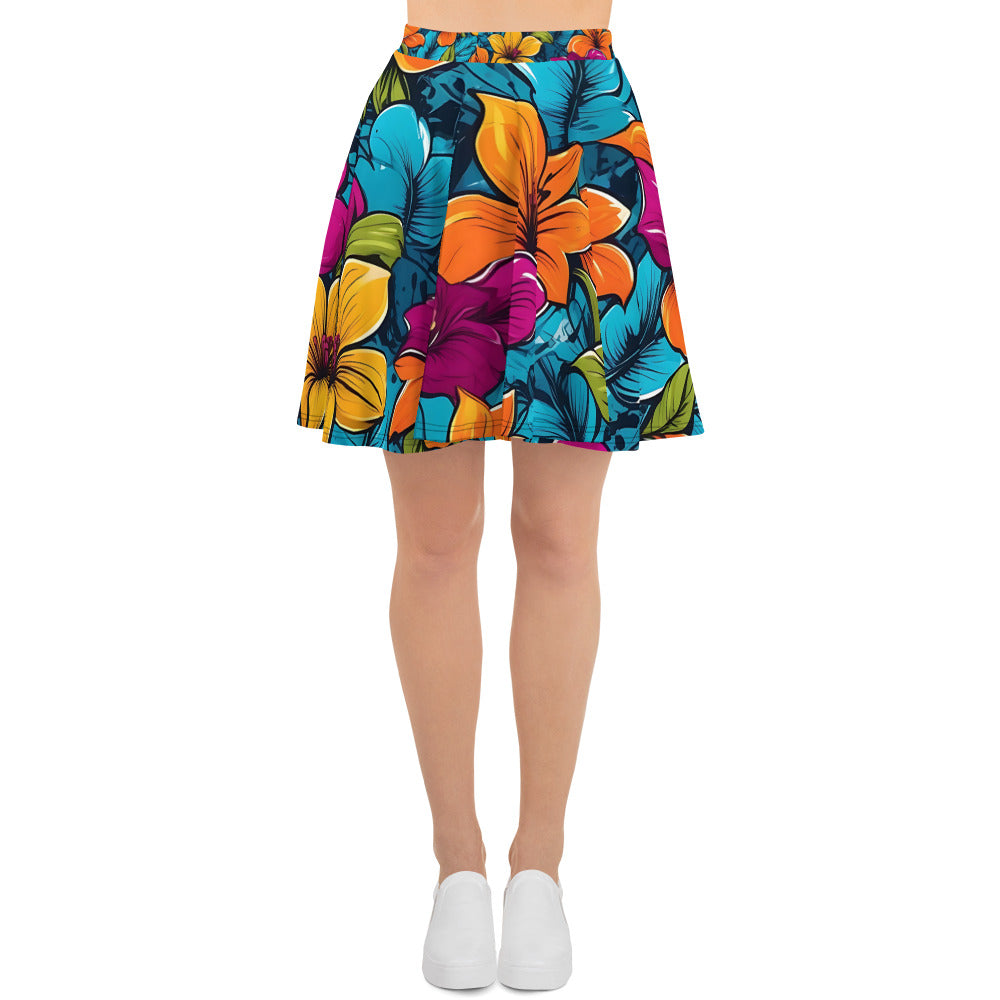 Colorful Flowers Floral Skirt