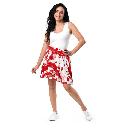 Red Paint Splash Art Skirt