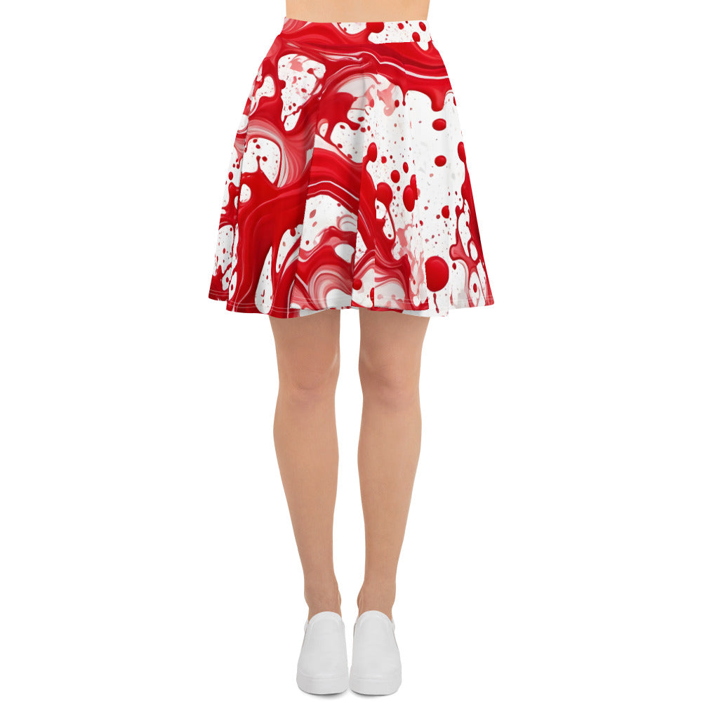 Red Paint Splash Art Skirt