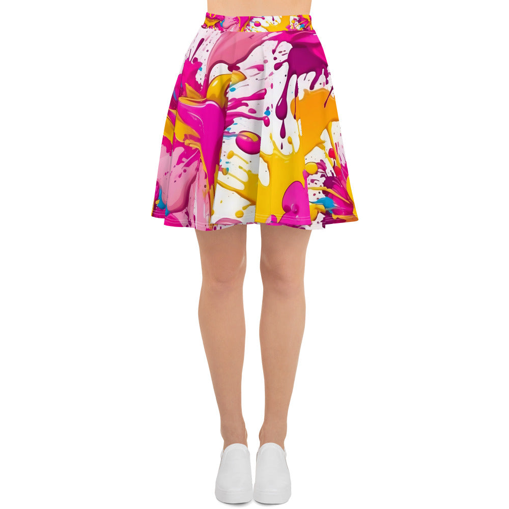 Pink Splash Art Skirt