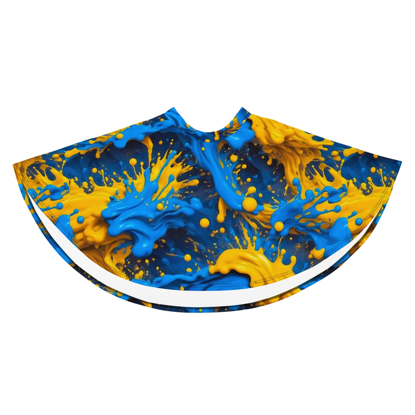 Blue and Yellow Splash Art Skirt