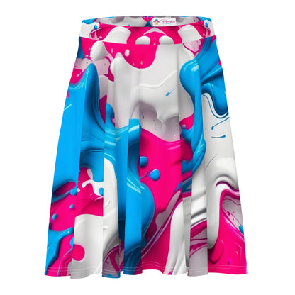 Blue and Pink Splash Art Skirt