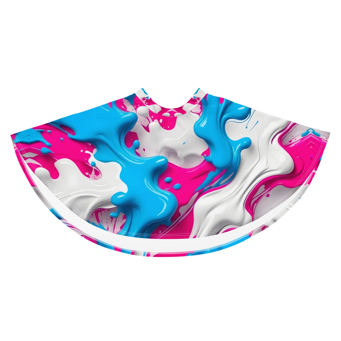 Blue and Pink Splash Art Skirt