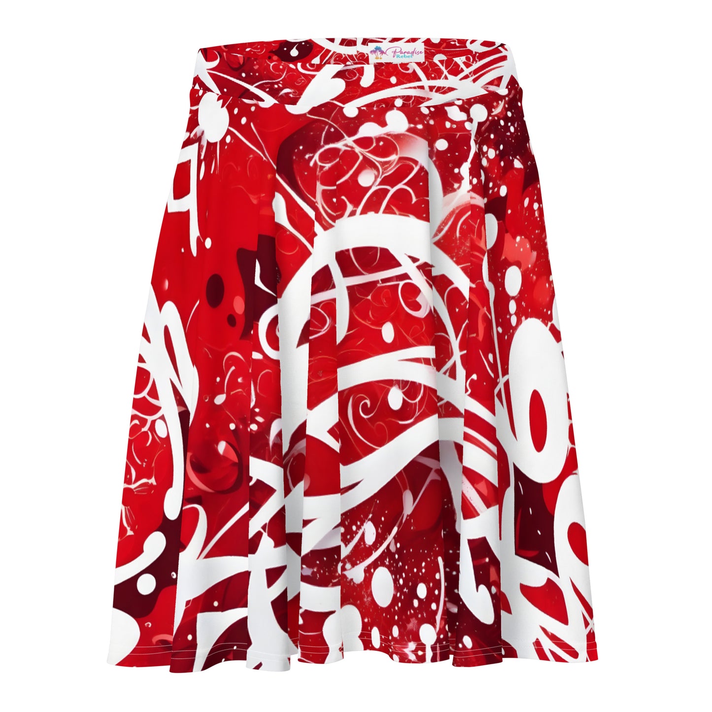 Red and White Splash Art Skirt