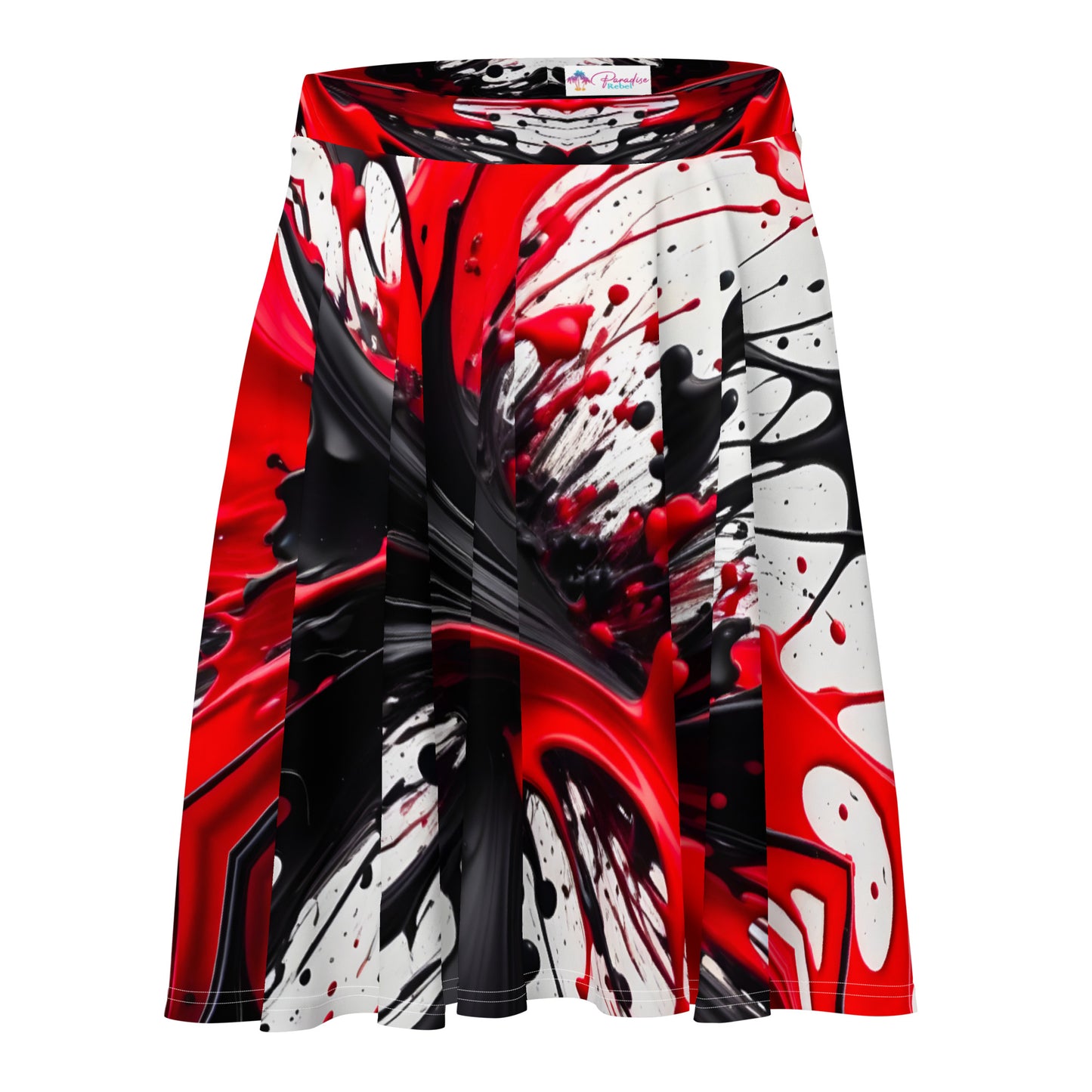 Red and Black Splash Art Skirt