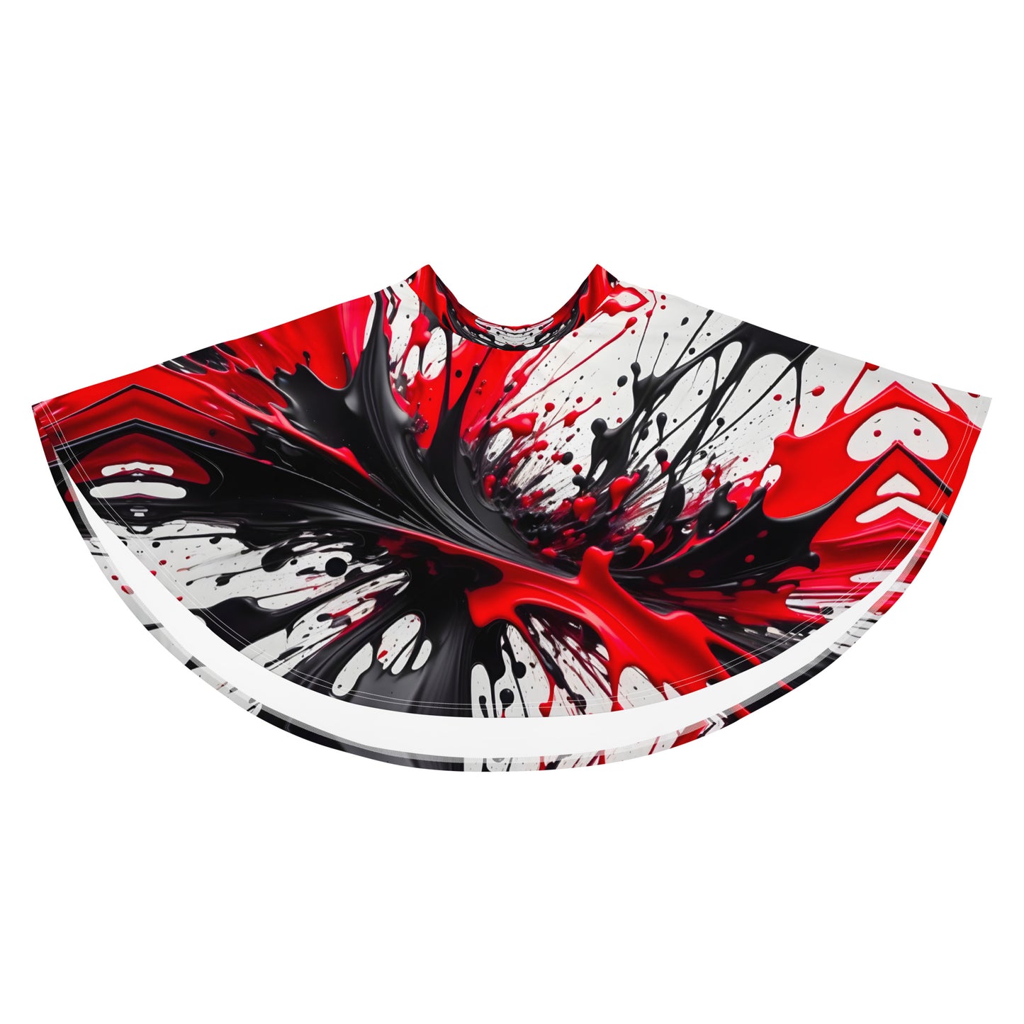 Red and Black Splash Art Skirt