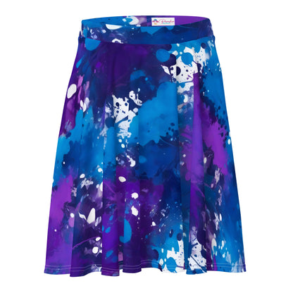 Blue and Purple Splash Art Skirt