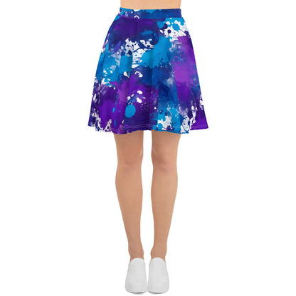 Blue and Purple Splash Art Skirt