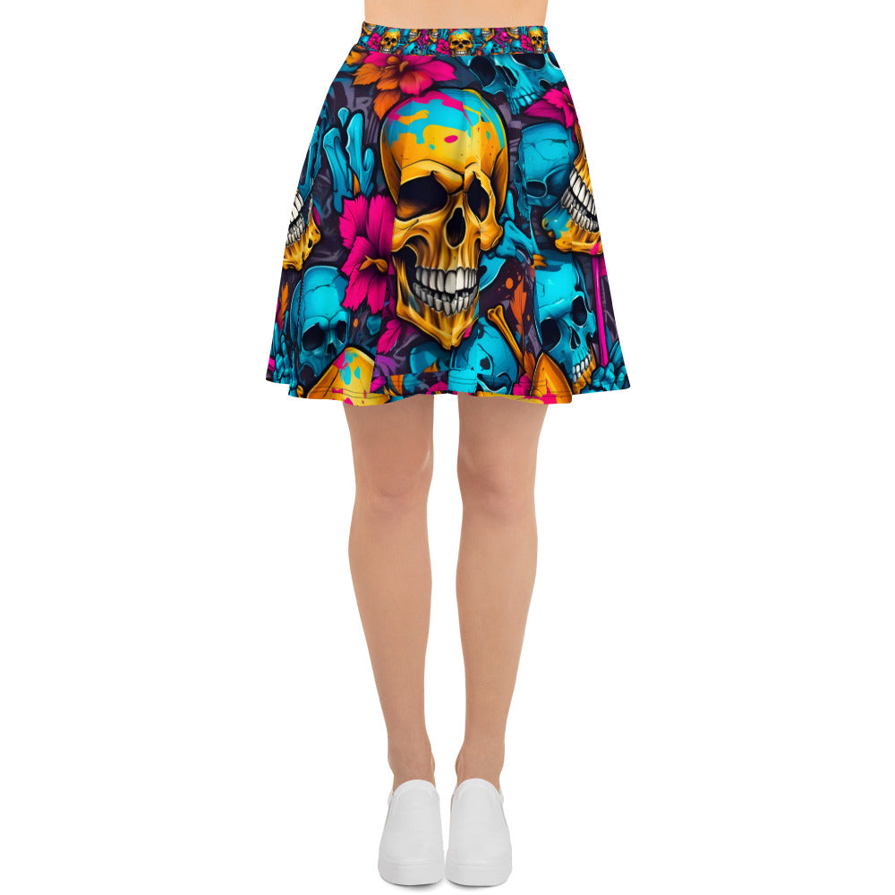 Colorful Skulls Skirt