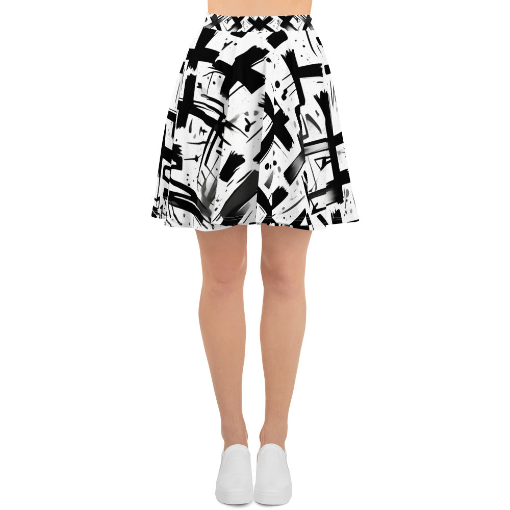 Black X on White Skirt