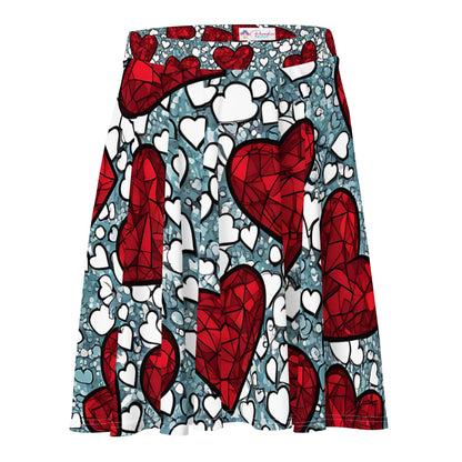 Red Hearts on White Skirt