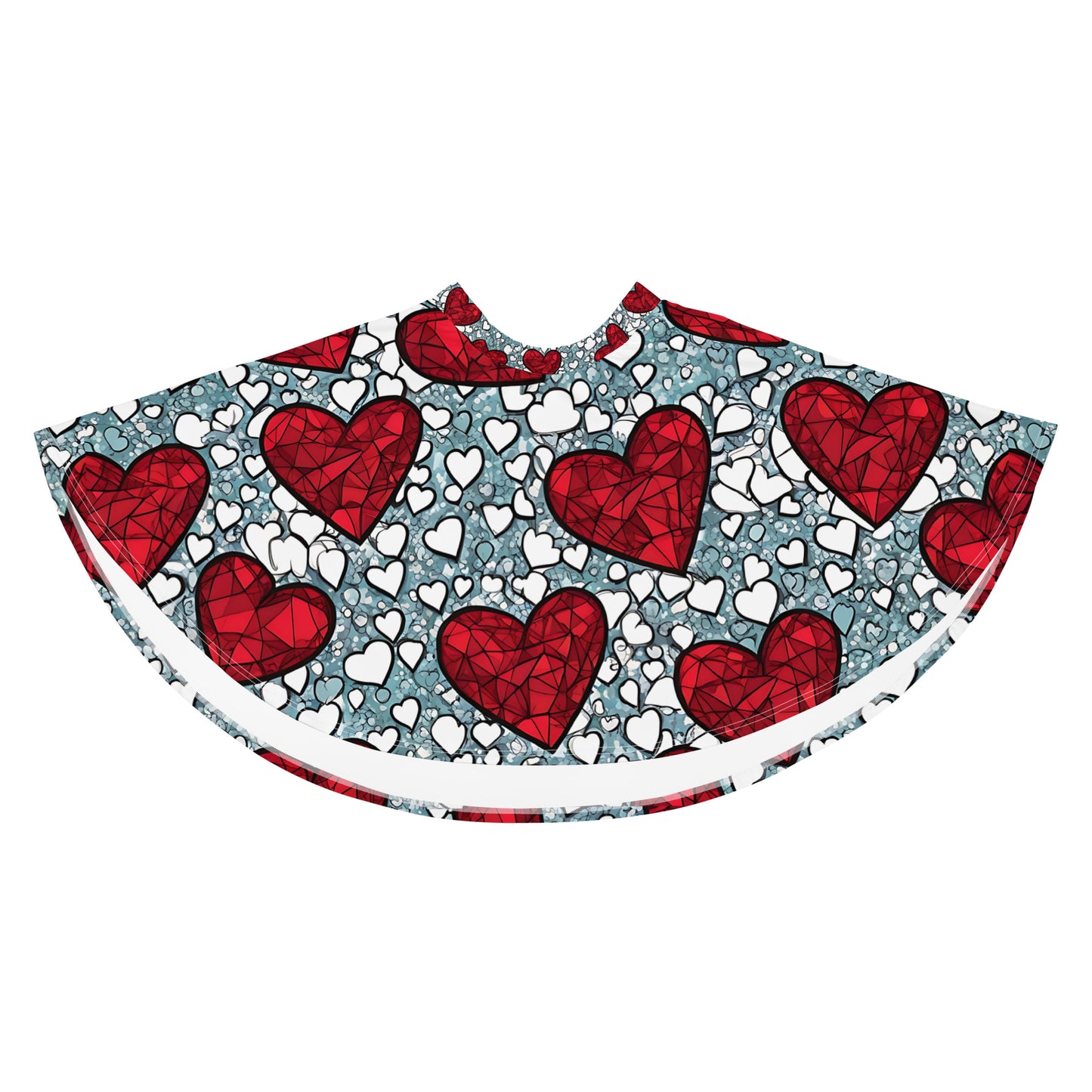 Red Hearts on White Skirt