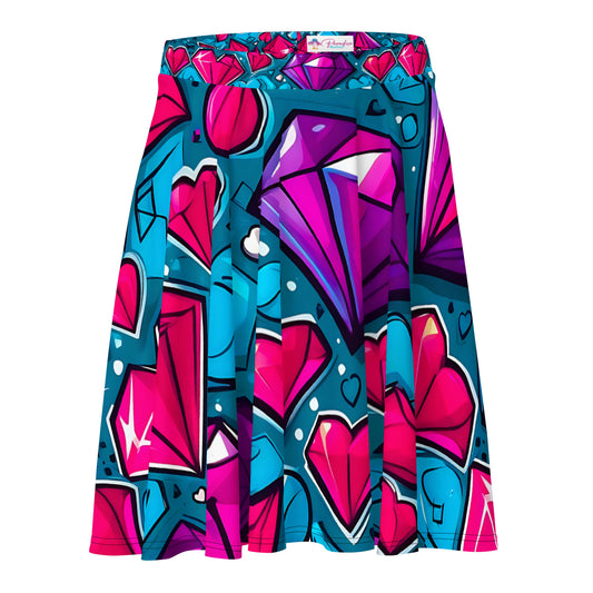 Colorful Diamond Hearts Skirt