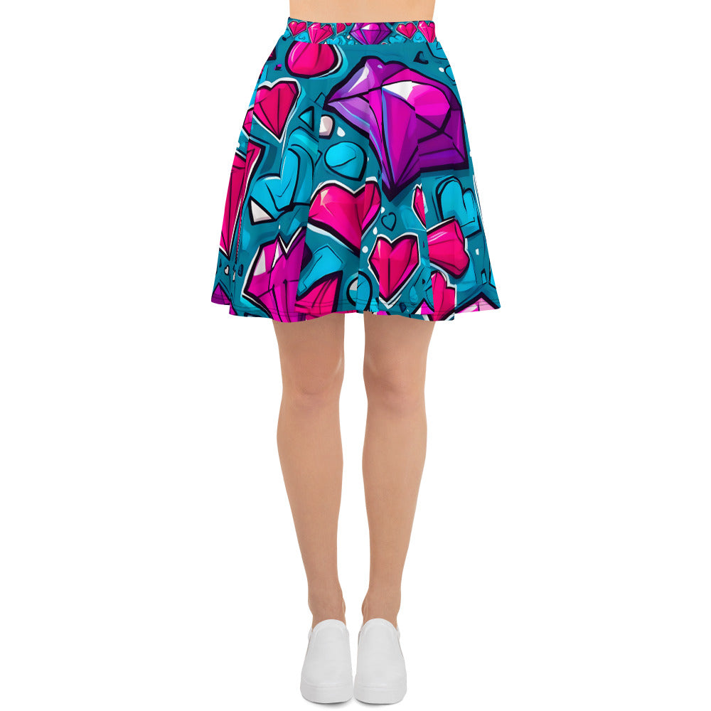 Colorful Diamond Hearts Skirt