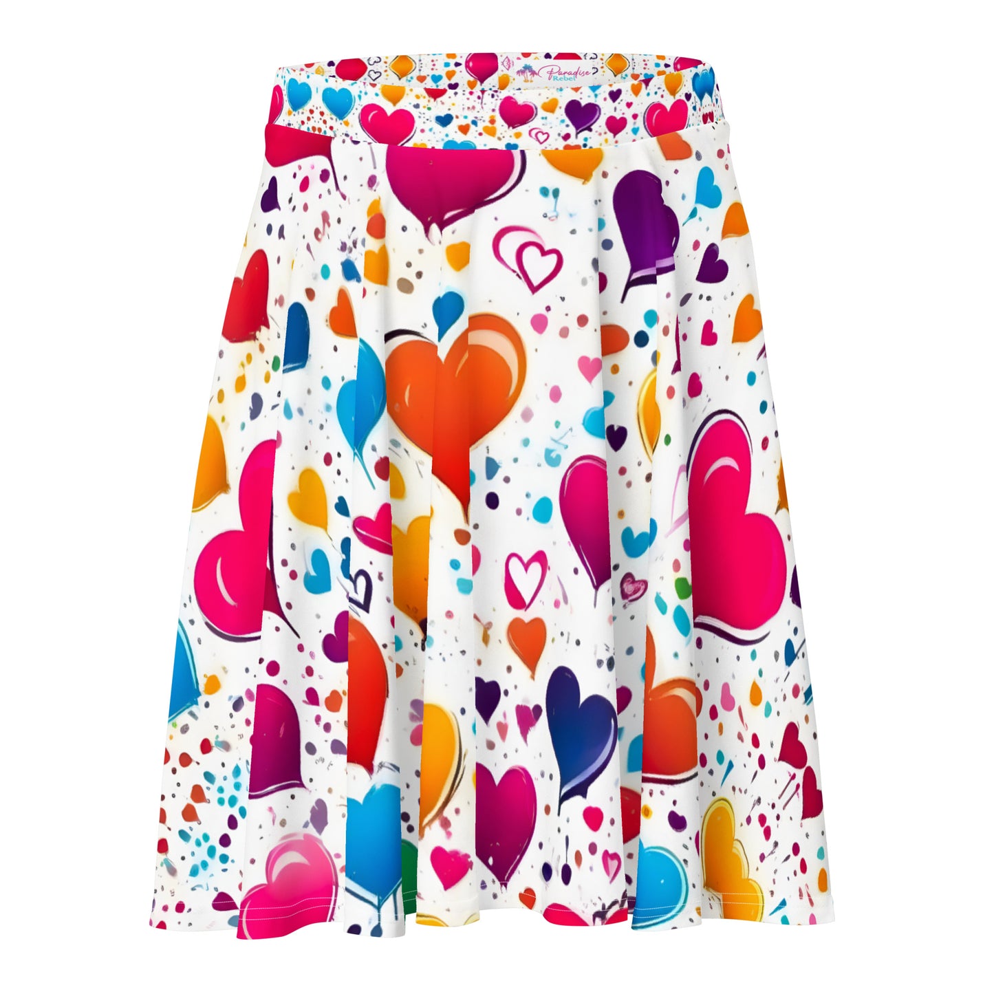 Colorful Hearts on White Skirt