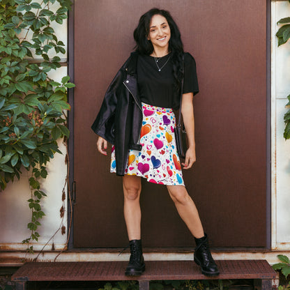 Colorful Hearts on White Skirt