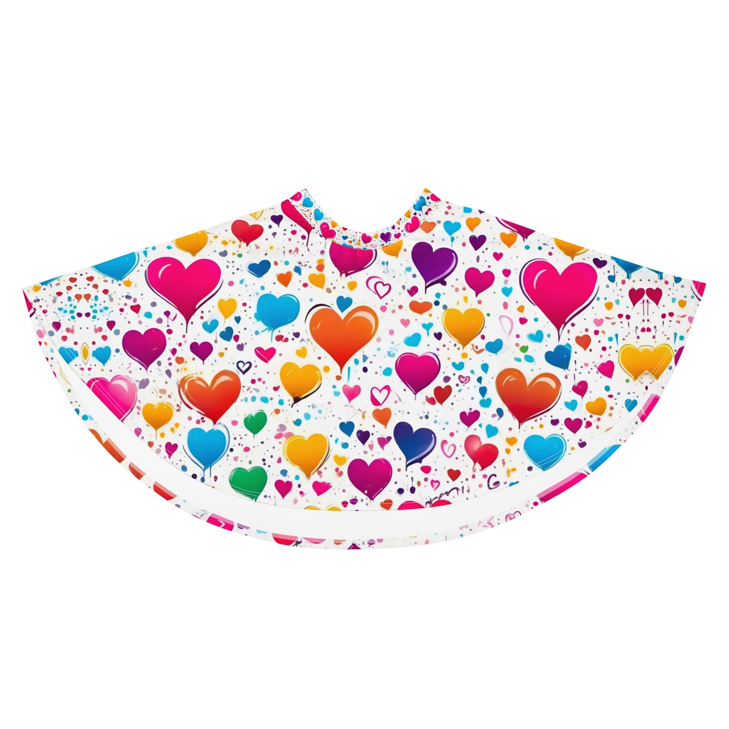 Colorful Hearts on White Skirt