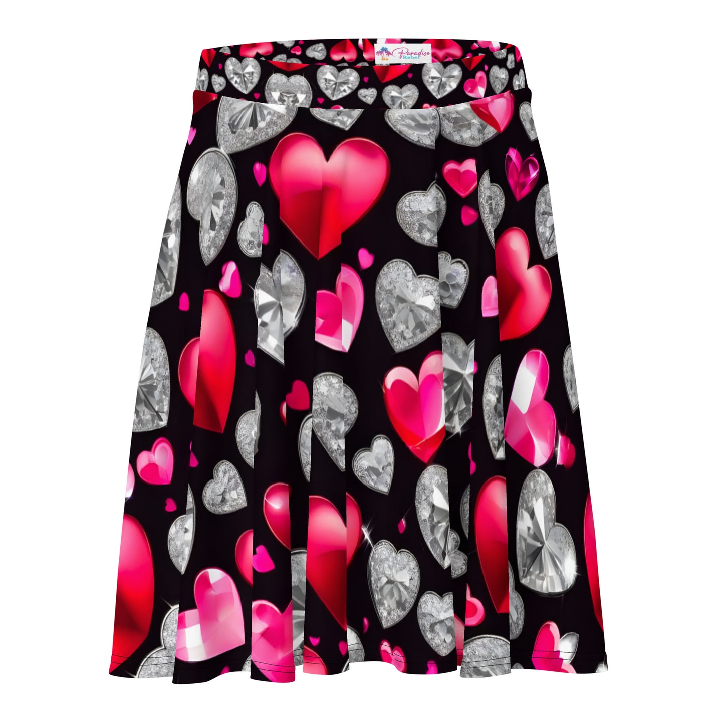 Hearts on Black Skirt