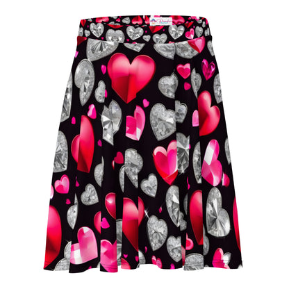 Hearts on Black Skirt