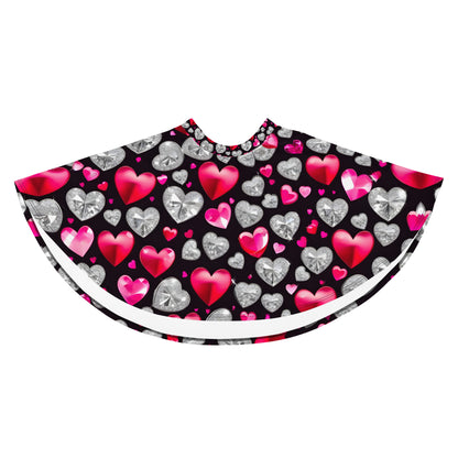 Hearts on Black Skirt