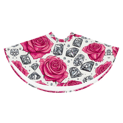 Roses and Diamonds on White Skirt