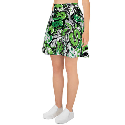 Green Graffiti Art Skirt