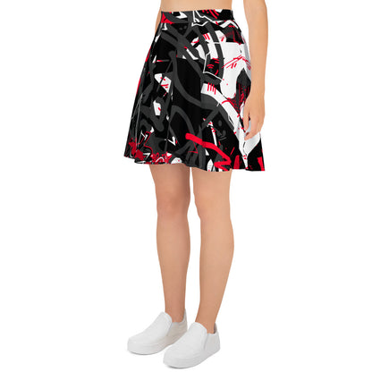 Black and Red Graffiti Art Skirt