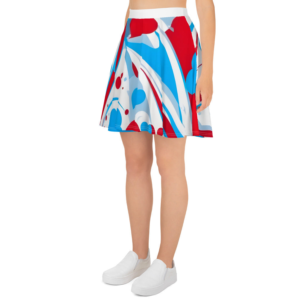 Cute Red and Blue Graffiti Skirt