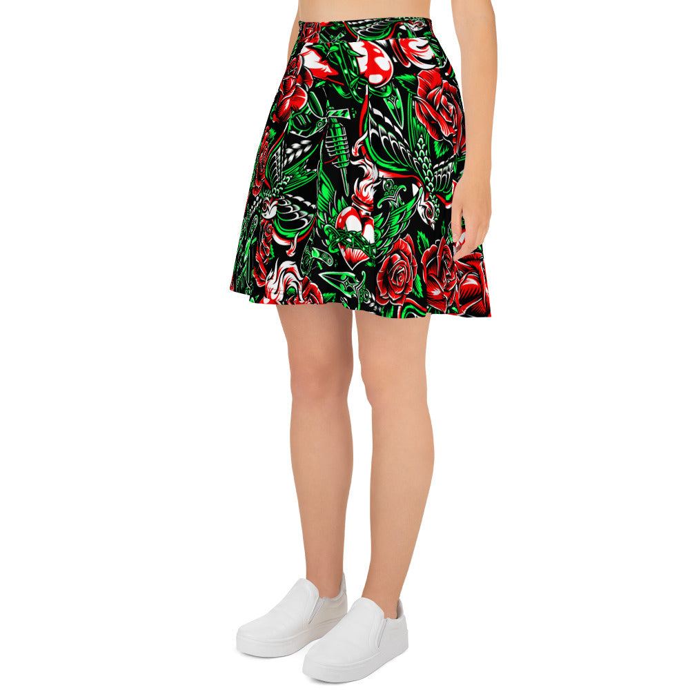 Rose and Bird Floral Skirt