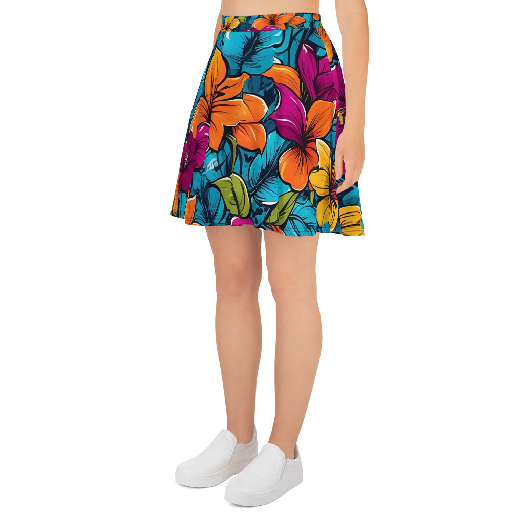 Colorful Flowers Floral Skirt