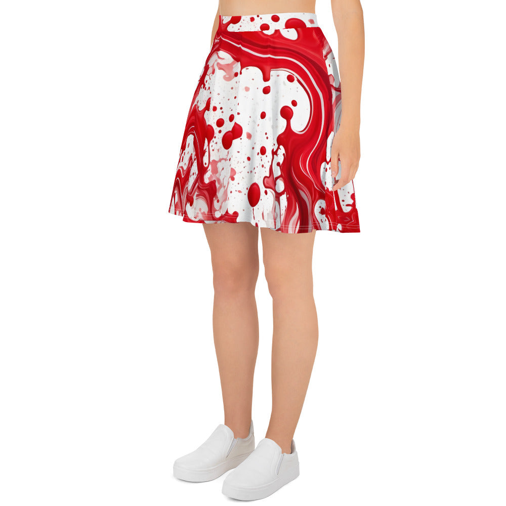 Red Paint Splash Art Skirt