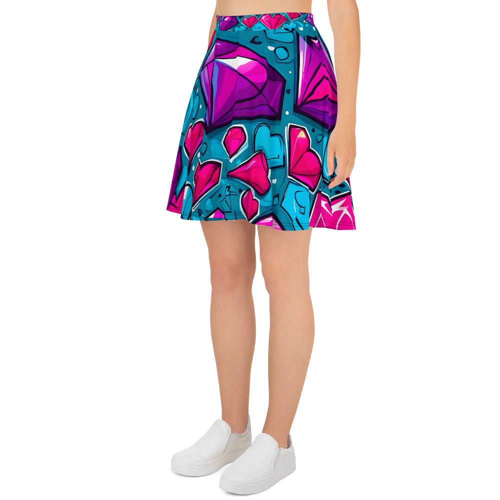 Colorful Diamond Hearts Skirt