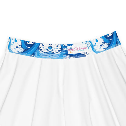 Blue Paint Splash Art Skirt