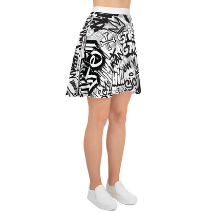 Black and White Graffiti Art Skirt