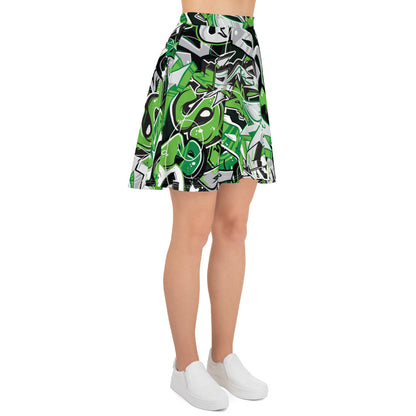 Green Graffiti Art Skirt