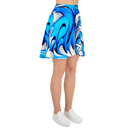 Blue Graffiti Art Skirt