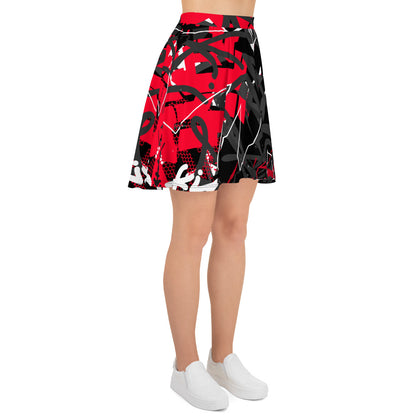 Black and Red Graffiti Art Skirt