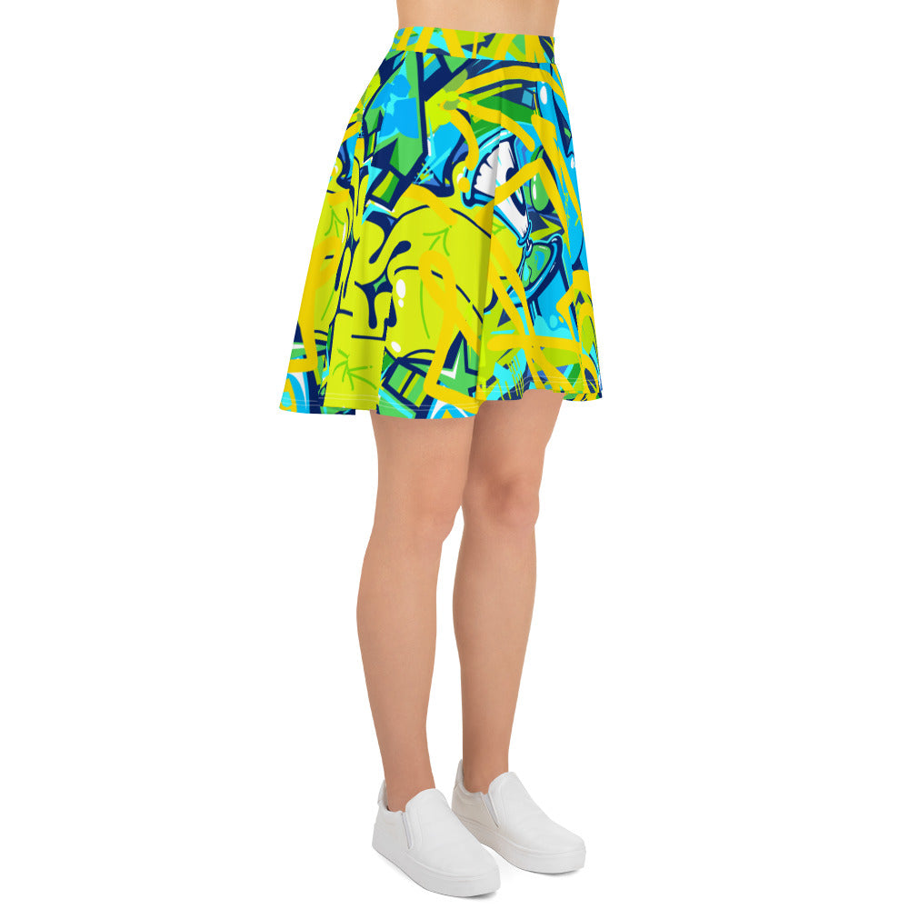 Bright Graffiti Art Skirt