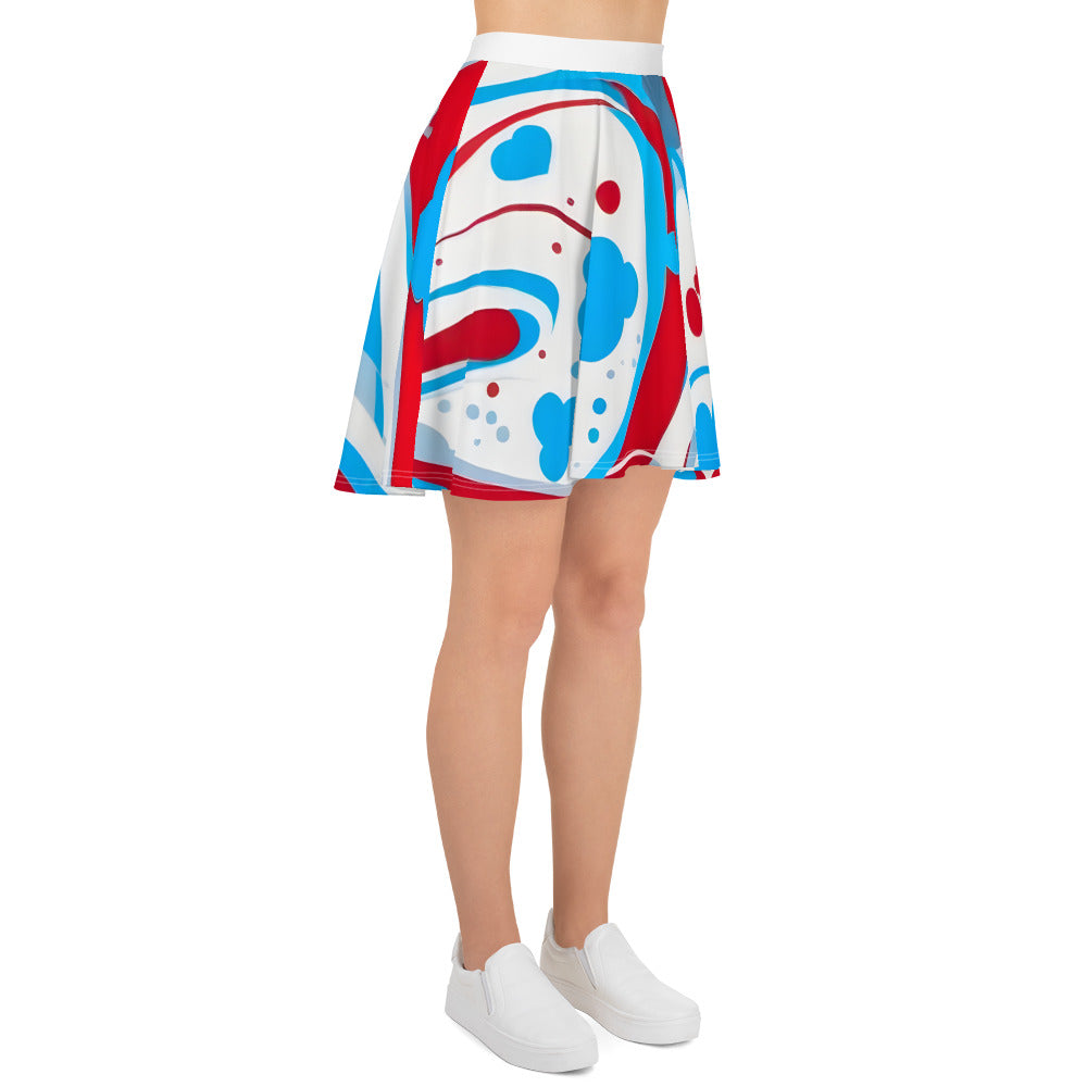 Cute Red and Blue Graffiti Skirt