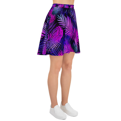 Purple Tropical Floral Skirt