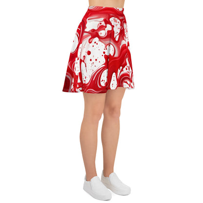 Red Paint Splash Art Skirt